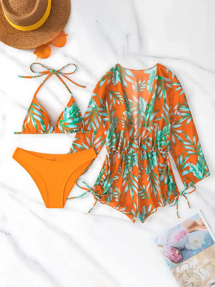 Biquini-Cortininha-Asa-Delta-Laranja-Com-Saida-de-Praia-Flower-Charm-04