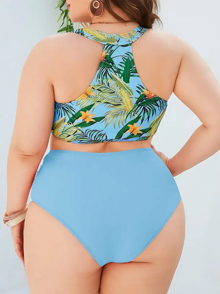 Biquíni Plus Size Hot Pants Cintura Alta Com Cropped