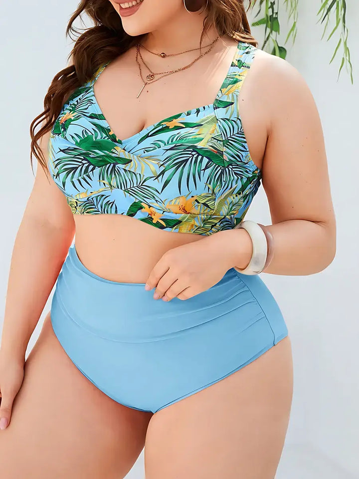 Biquíni Plus Size Hot Pants Cintura Alta Com Cropped