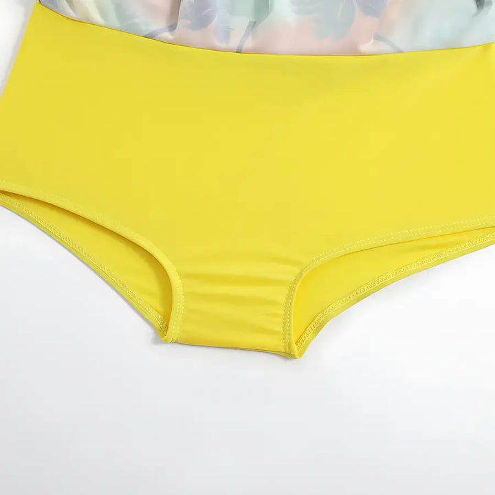 Biquíni Plus Size Saia Cintura Alta Amarelo