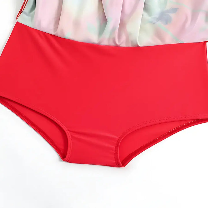 Biquíni Plus Size Saia Cintura Alta Vermelho